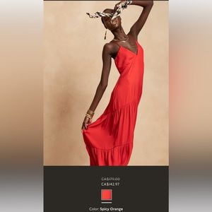 Banana Republic petite maxi dress, spicy orange